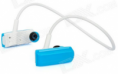  Sports MP3 Player Headset Headphone com FM / TF Slot Recarregável- azul + branco